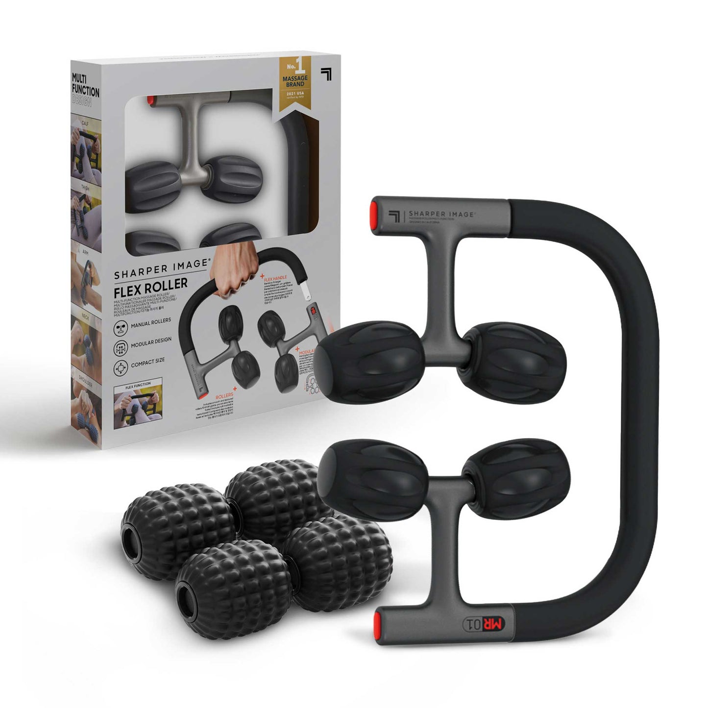 Sharper Image Massager Flex Roller Modular med Håndtag