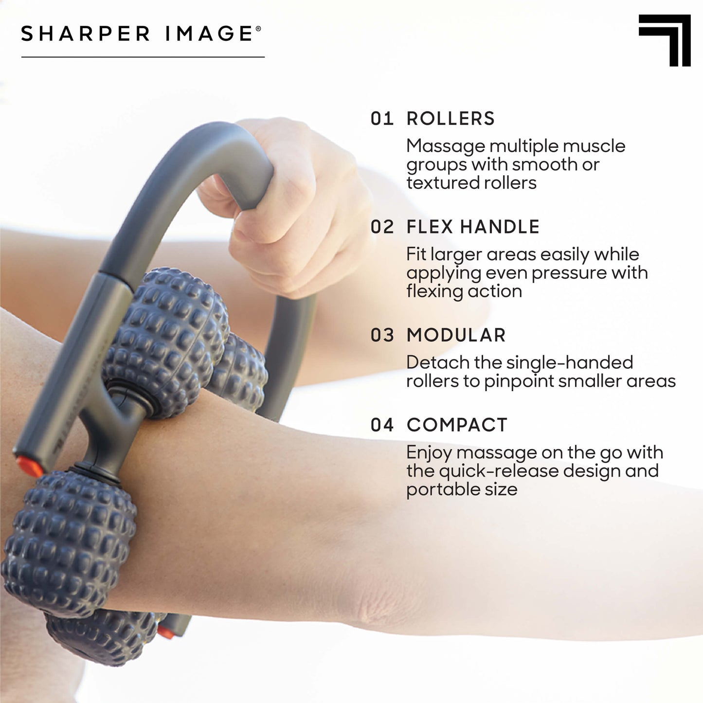 Sharper Image Massager Flex Roller Modular med Håndtag